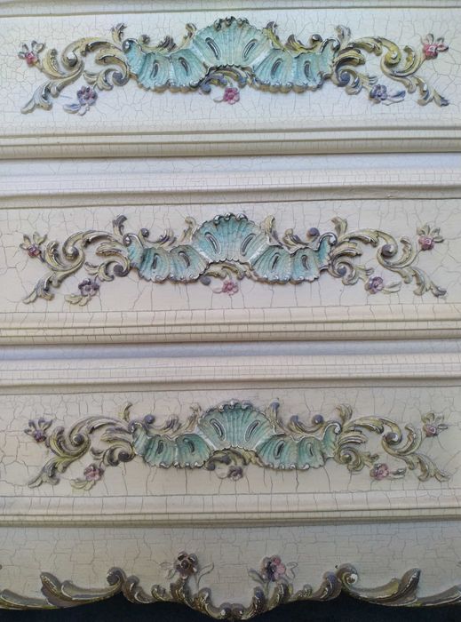 Francuska komoda Ludwik ecru z lustrem