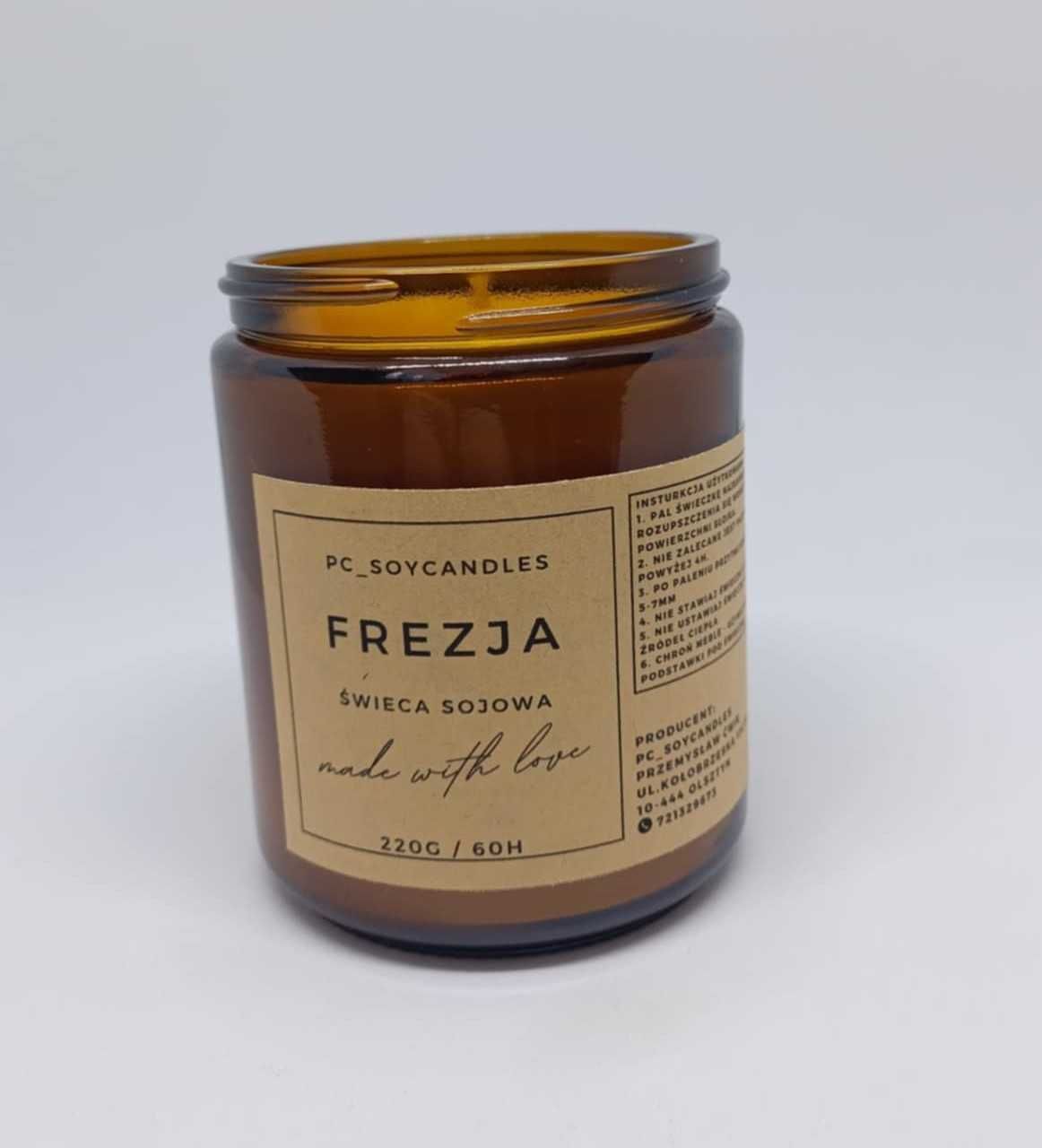 Świeca Sojowa Zapachowa Frezja 250ml 60h