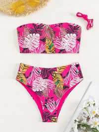 Strój Kąpielowy Bikini W Tropikalny Wzór Figi Shein L 40