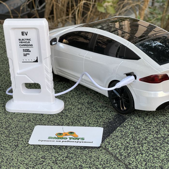 Машинка на радиоуправлении Tesla Model X белая | Тесла на пульте