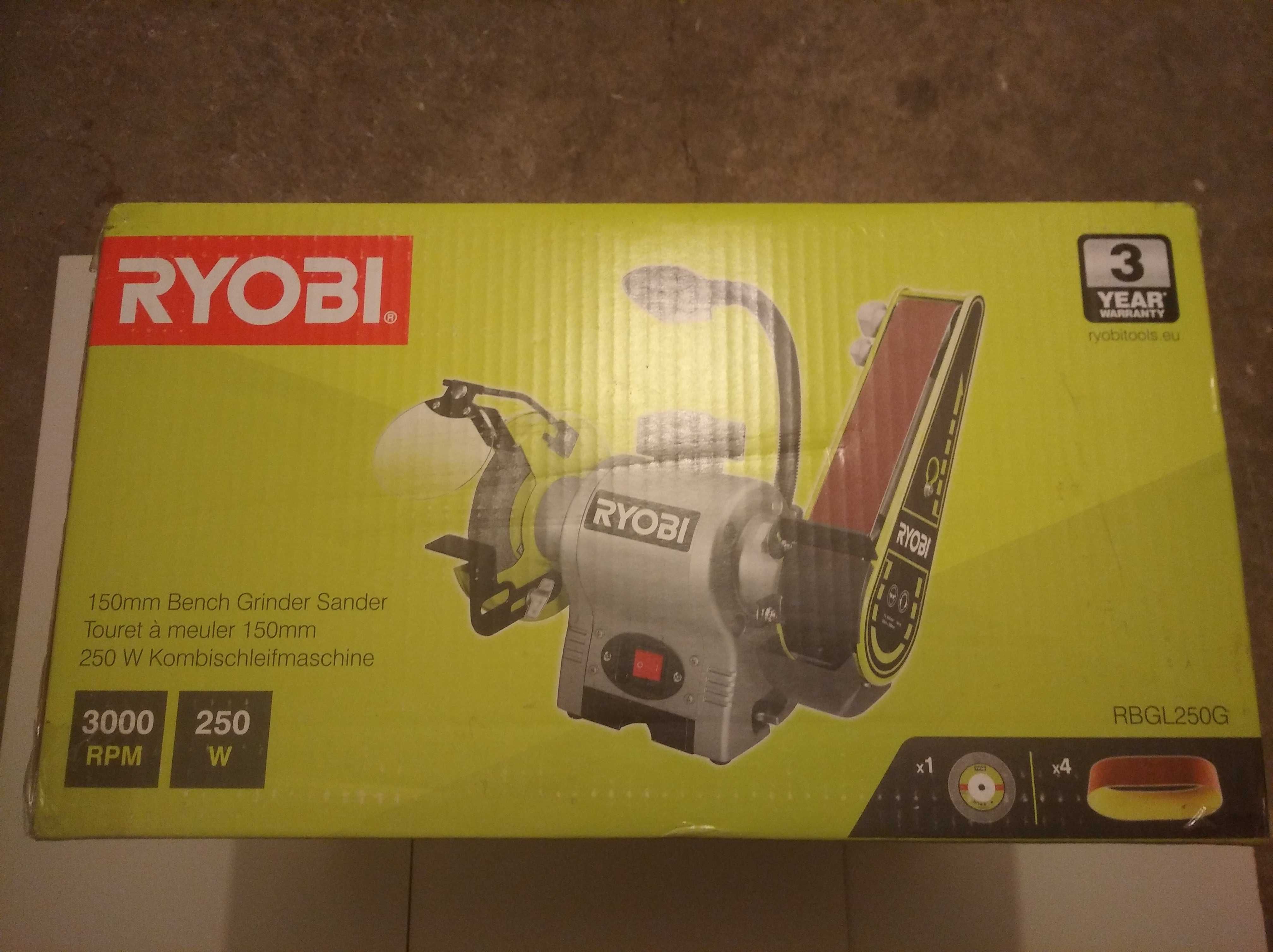 NOWA, nie używana szlifierka stołowa RYOBI 250W, RBGL250G