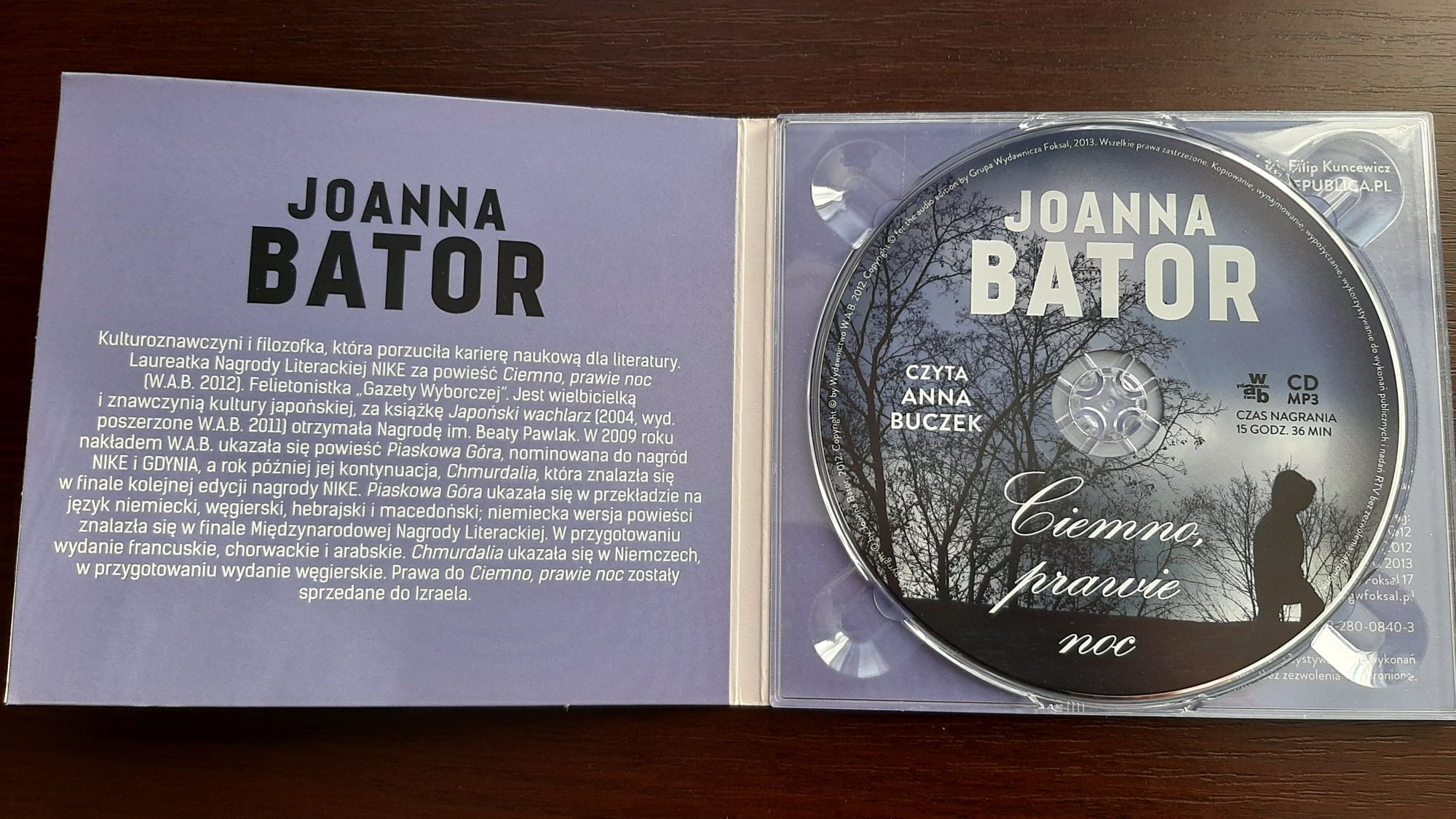 Joanna Bator Ciemno Prawie Noc Audiobook CD MP3
