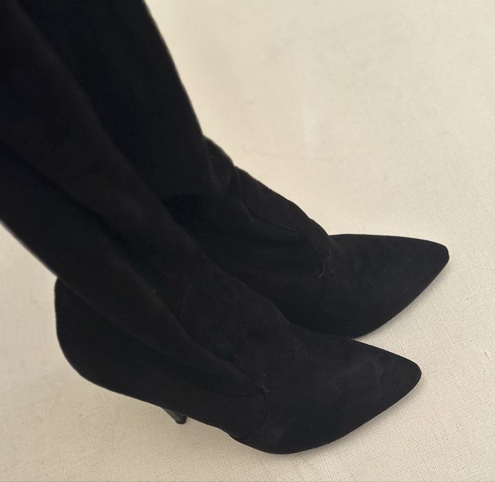 Ботфорды под Casadei, черные, 35-36 размнр