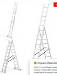 drabina 3x9 drabest pro super stan 150 kg wytrzymałość+wzmocniona
