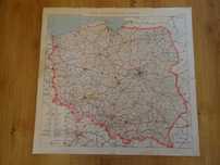 Stara mapa samochodowa Polski. mapa PRL, vinted, retro, 1980