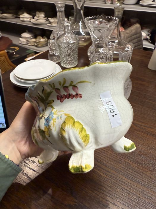 Osłonka ceramiczna doniczka Włoska Italy ręcznie malowana 1908