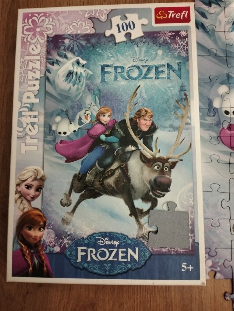 Puzzle kraina lodu 100 elementów, Frozen, Elsa i Anna, 5+ trefl