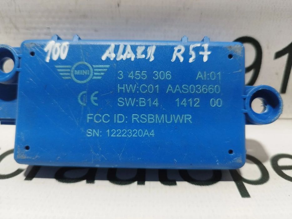 MÓDULO ELETRÓNICO  ALARME MINI R57 CABRIO CONVERTIBLE 3455306