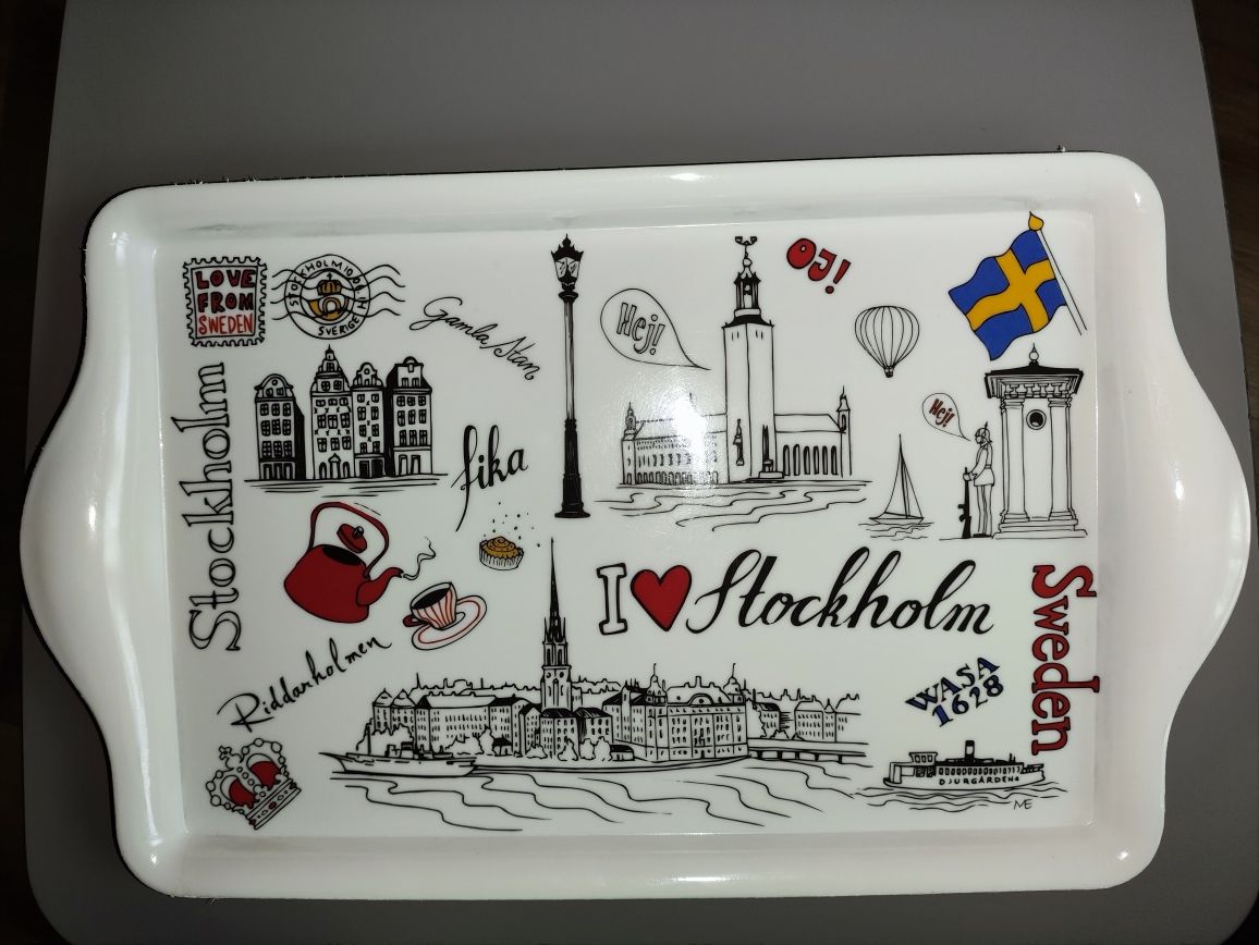 Stockholm Sweden Taca nowa pamiątka ze Szwecji piękna dekoracyjna taca