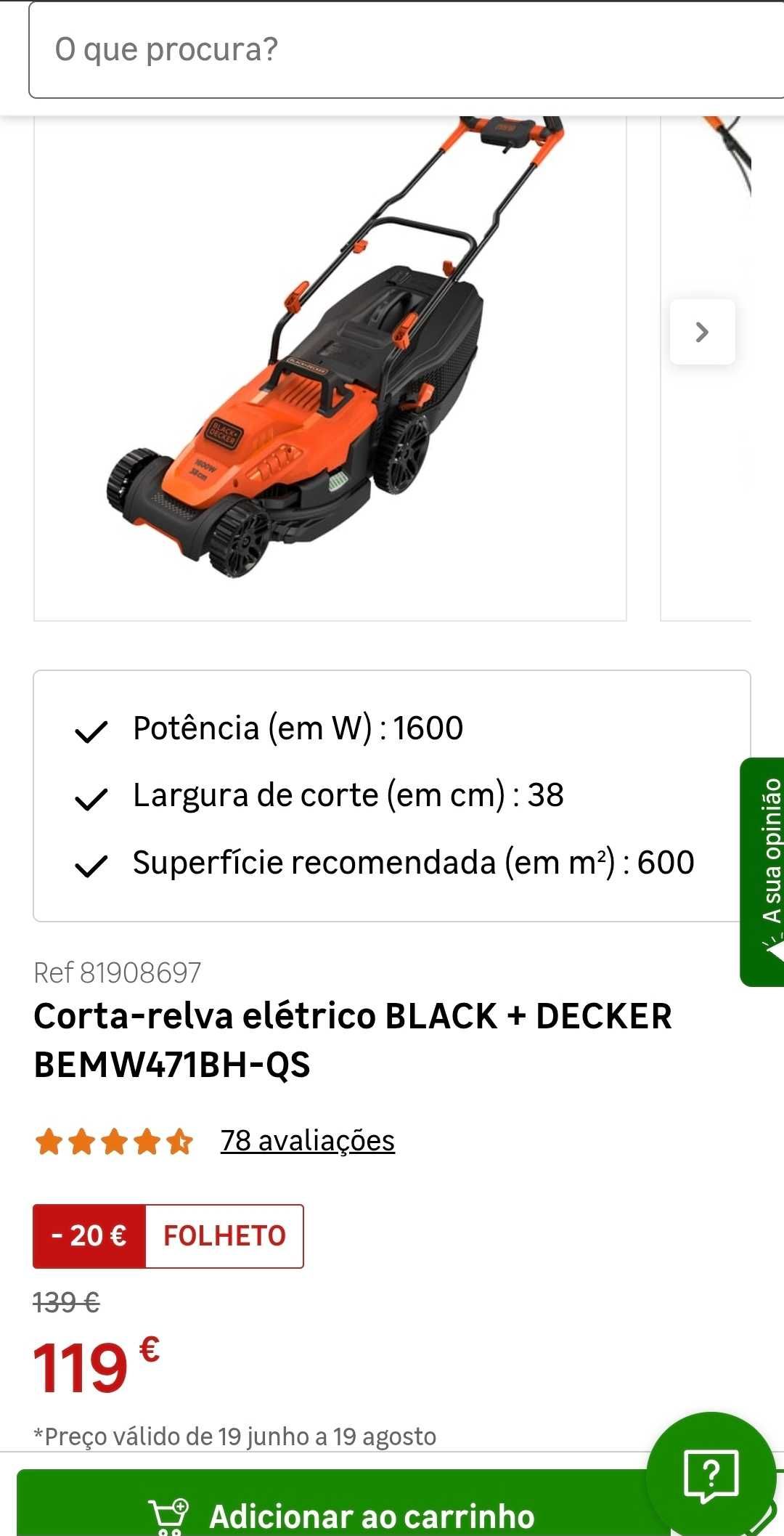 Corta relva Black & Decker