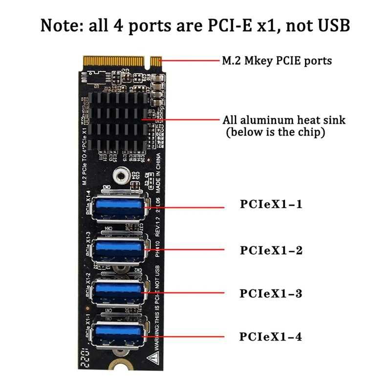 Riser райзер PCI-e x1 to x16 ver.010X, мультипликатор и переходник M.2