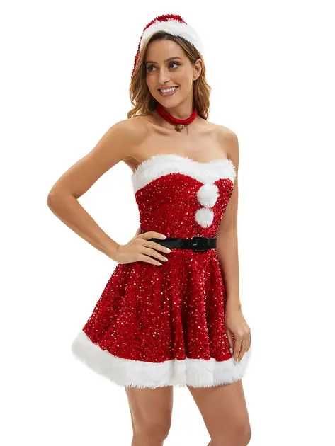 Костюм Снігуроньки карнавальний Червоний S-M