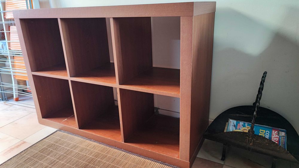 Estante de cubos cor de cerejeira