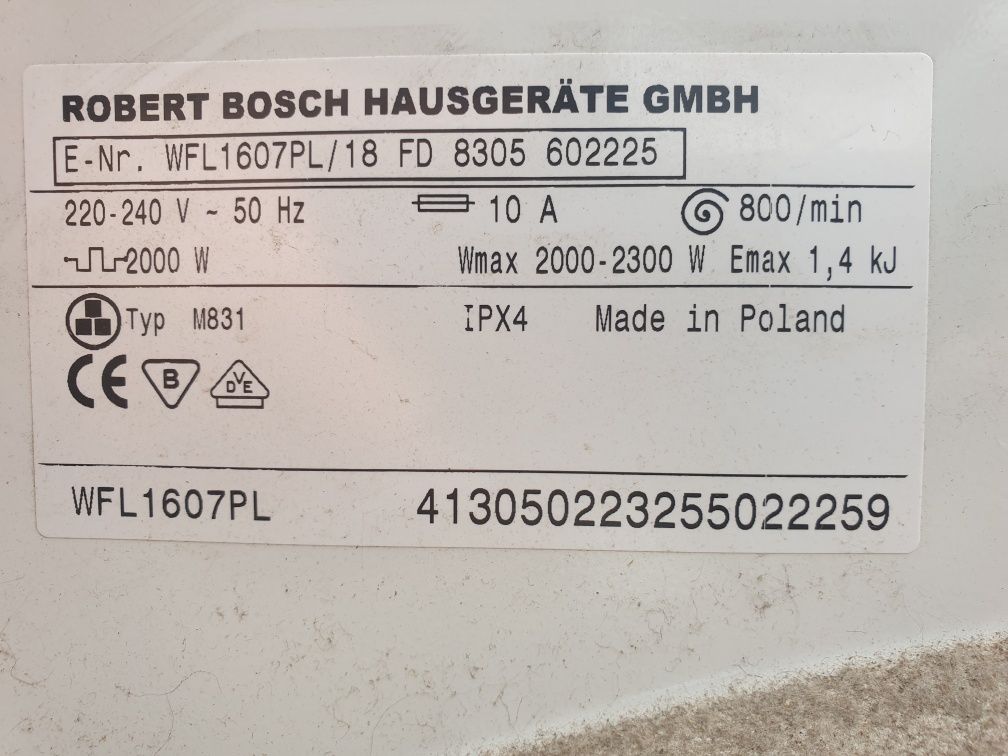 Pralka Bosch WFL160 pl części