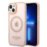 Etui Guess Gold Outline Translucent Magsafe Na Iphone 14 Plus - Różowe