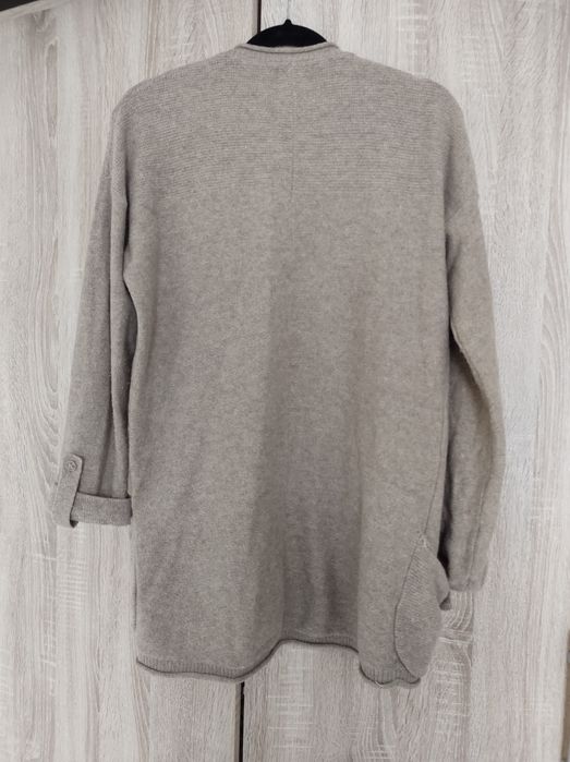 Wełniany Jasno brązowy Kardigan rozm. 42