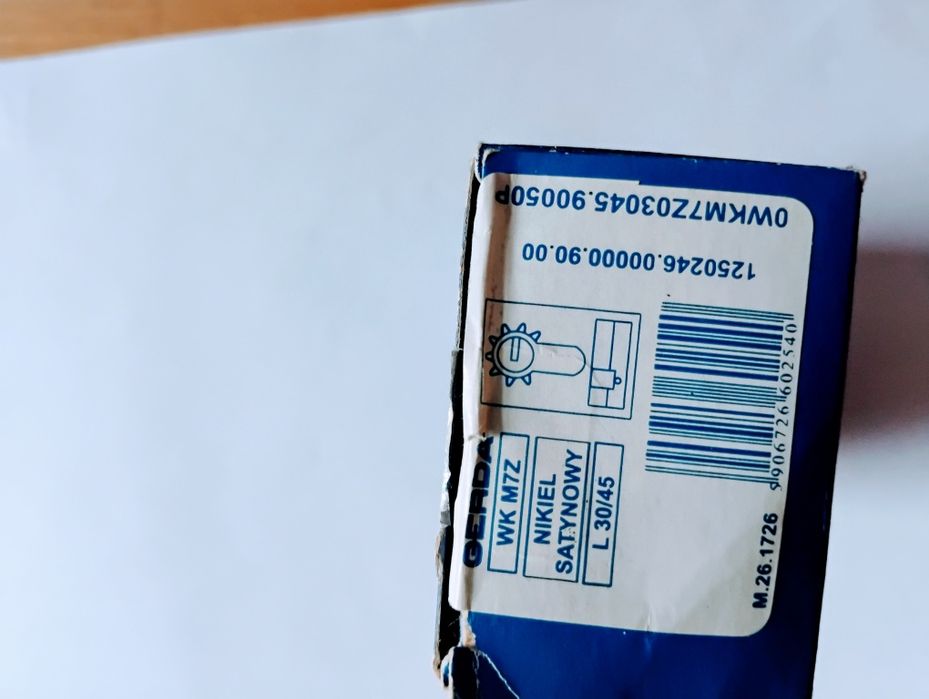 Zamek Gerda zestaw wkładek z gałką i kluczami