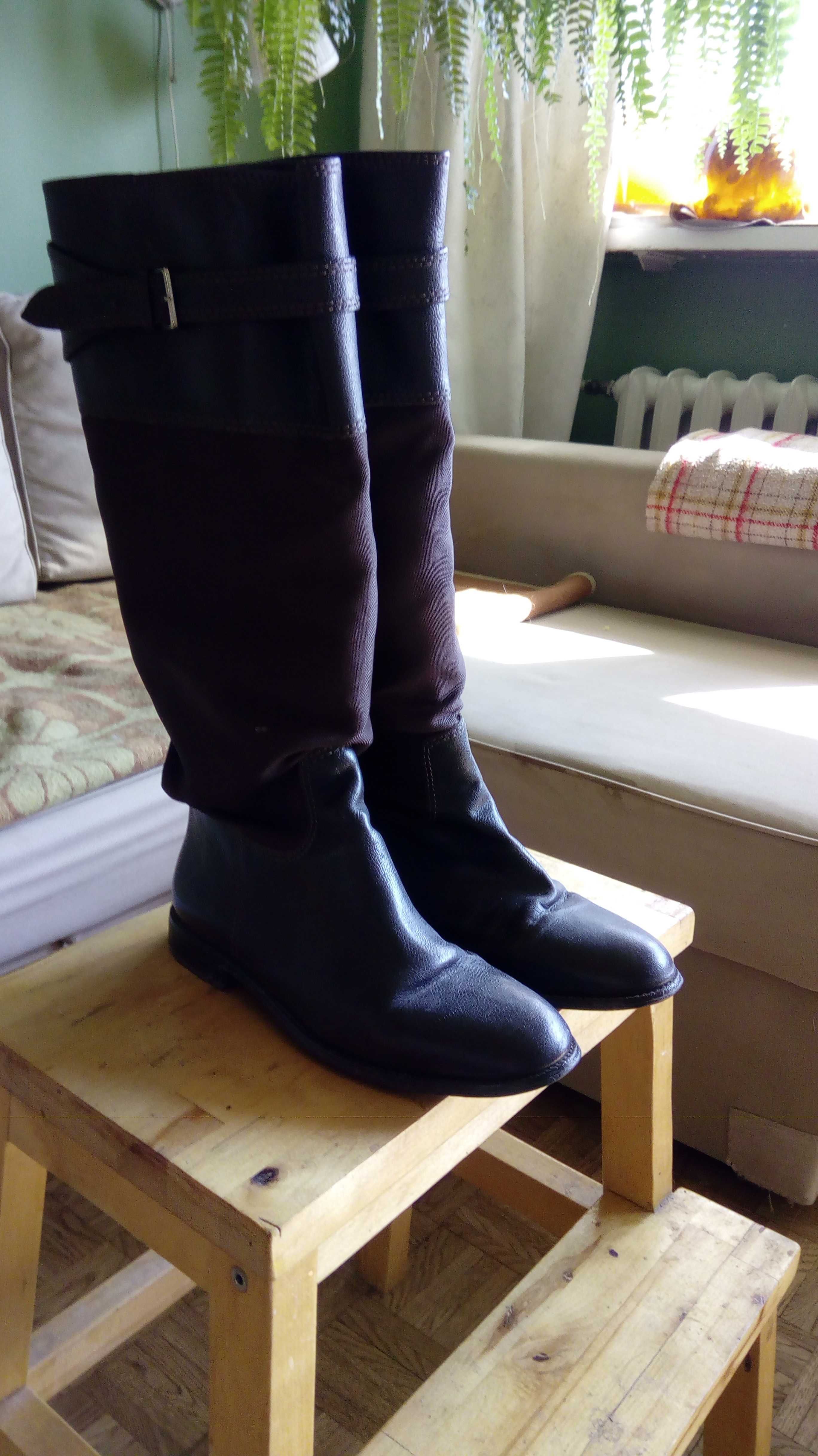 Buty damskie brazowe wysokie ZARA