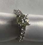 Pierścionek z moissanitami  3.1 CT   r. 15 , srebrny