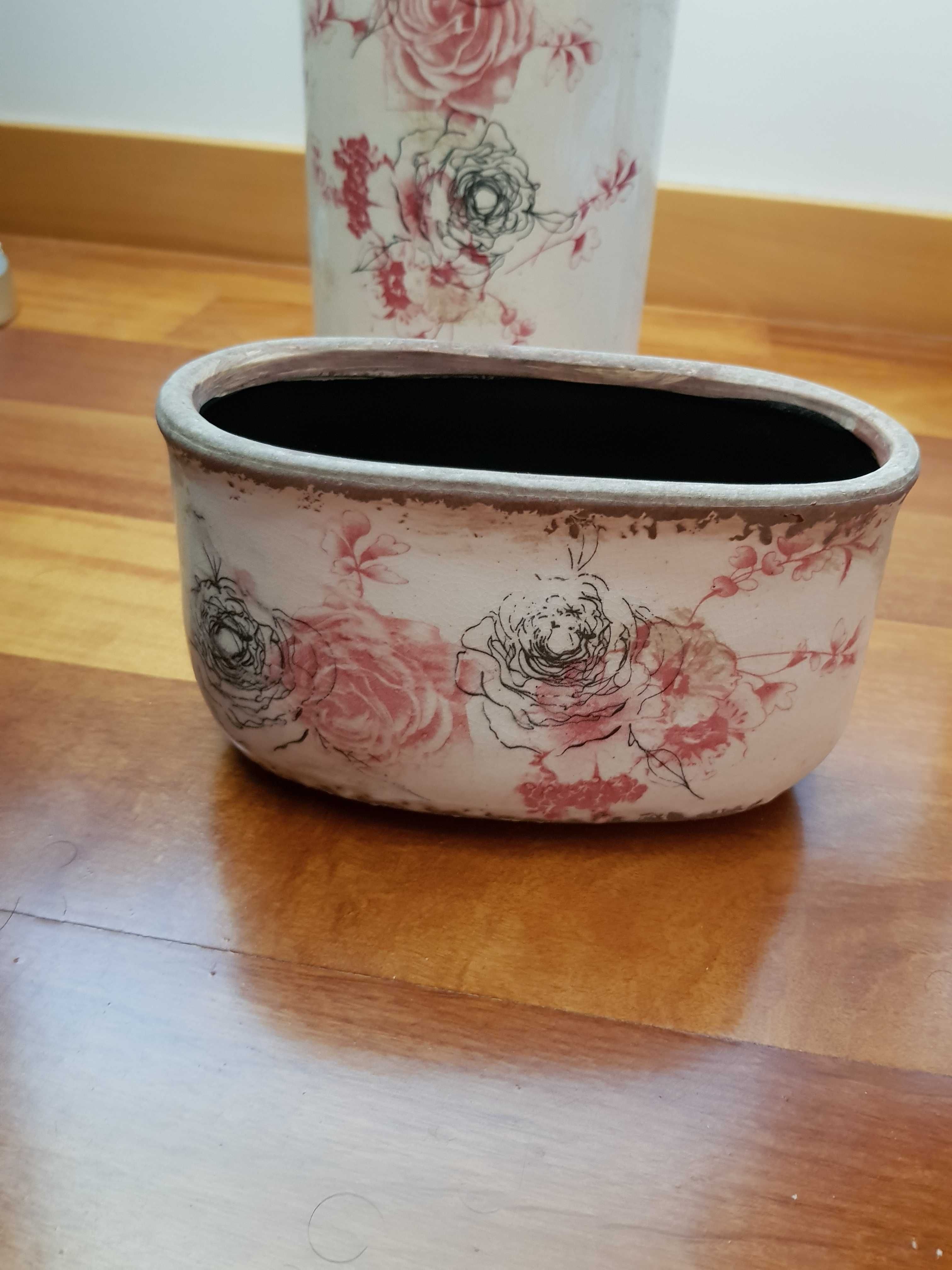Conjunto jarro cerâmica e taça cerâmica decorativas - NOVAS