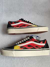 "Vans Flame Old Skool" skórzane trampki damskie długość 23 cm flame