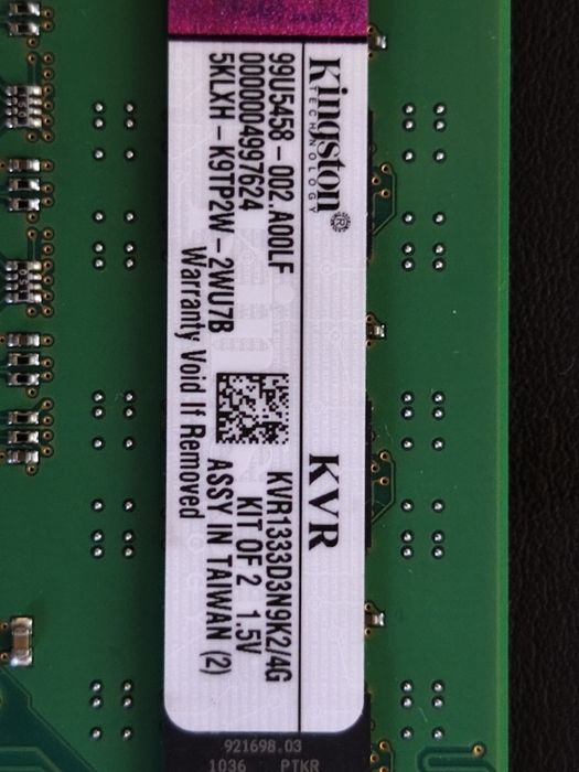 Kit Ram Kingston 8Gb (4Gbx2) 1333Mhz