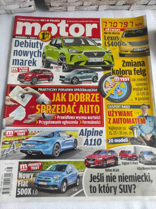 Czasopismo Motor WYSZUKAJ Auto 35/2018 Stelvio Alpine Crossback LS430