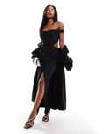 Asos Design 38 M Czarna Sukienka Z Gorsetem Maxi J22388