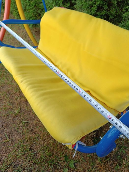 huśtawka ogrodowa dziecięca 2 osobowa stojąca metalowa bujana