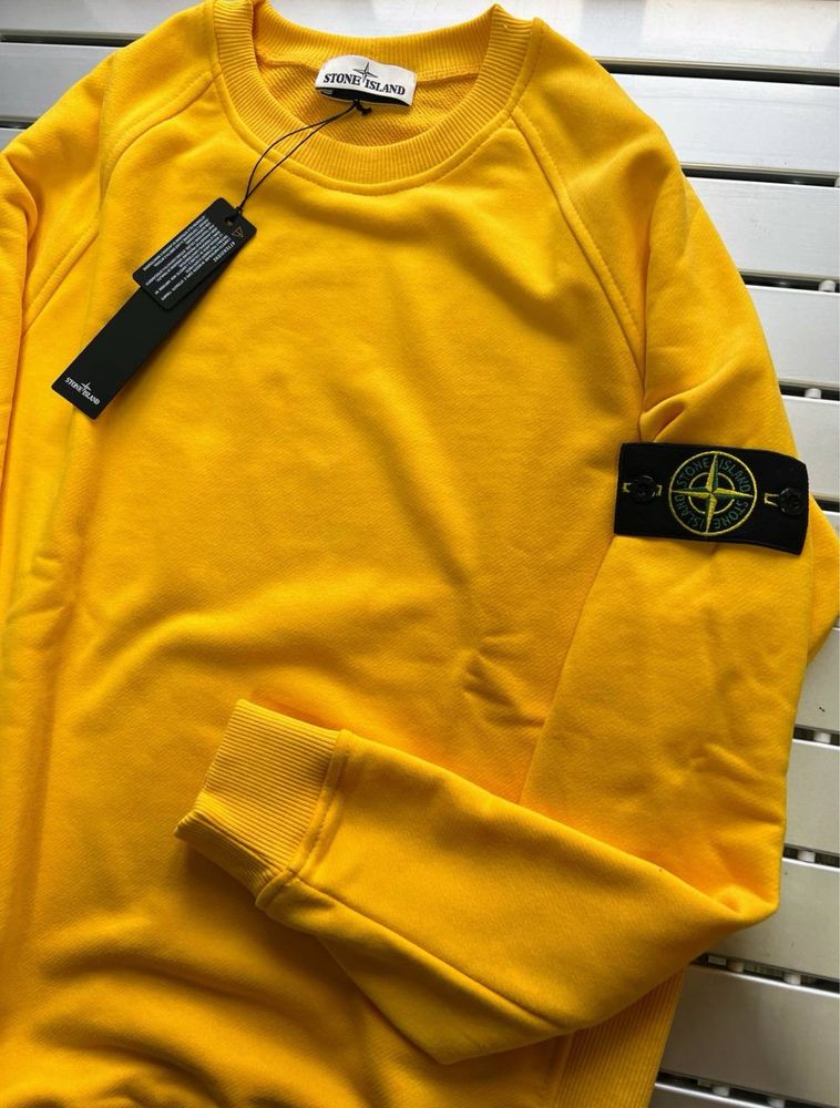 Світшот Stone Island лимонний | Худі Стон Айленд | Стон | Стонік