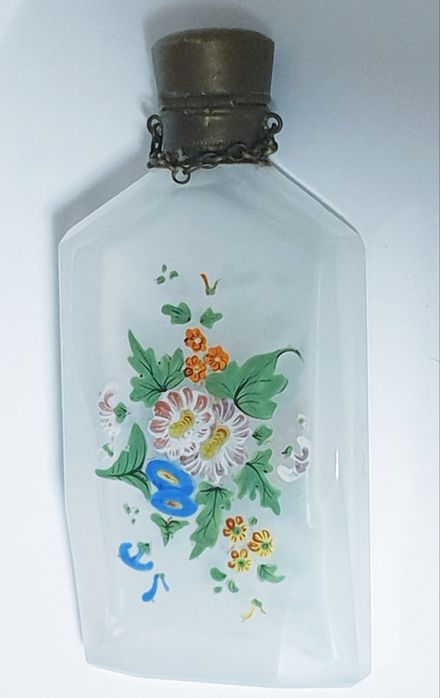 Maravilhoso antigo frasco de perfume esmaltado à mão Sec. XIX