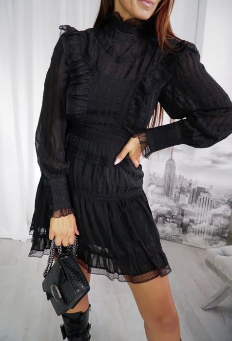 Sukienka czarna styl Siwiec na wzór Lou