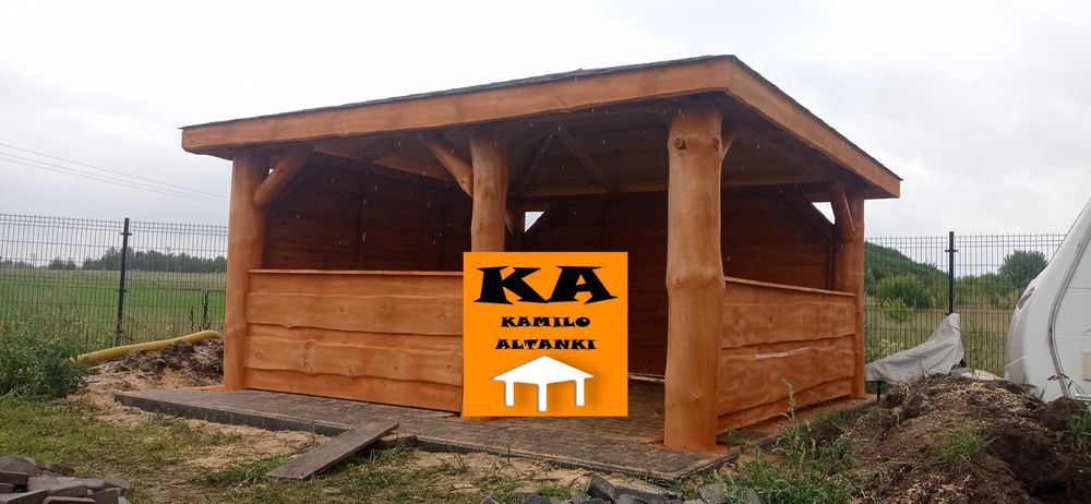 Altana ogrodowa na grubym balu