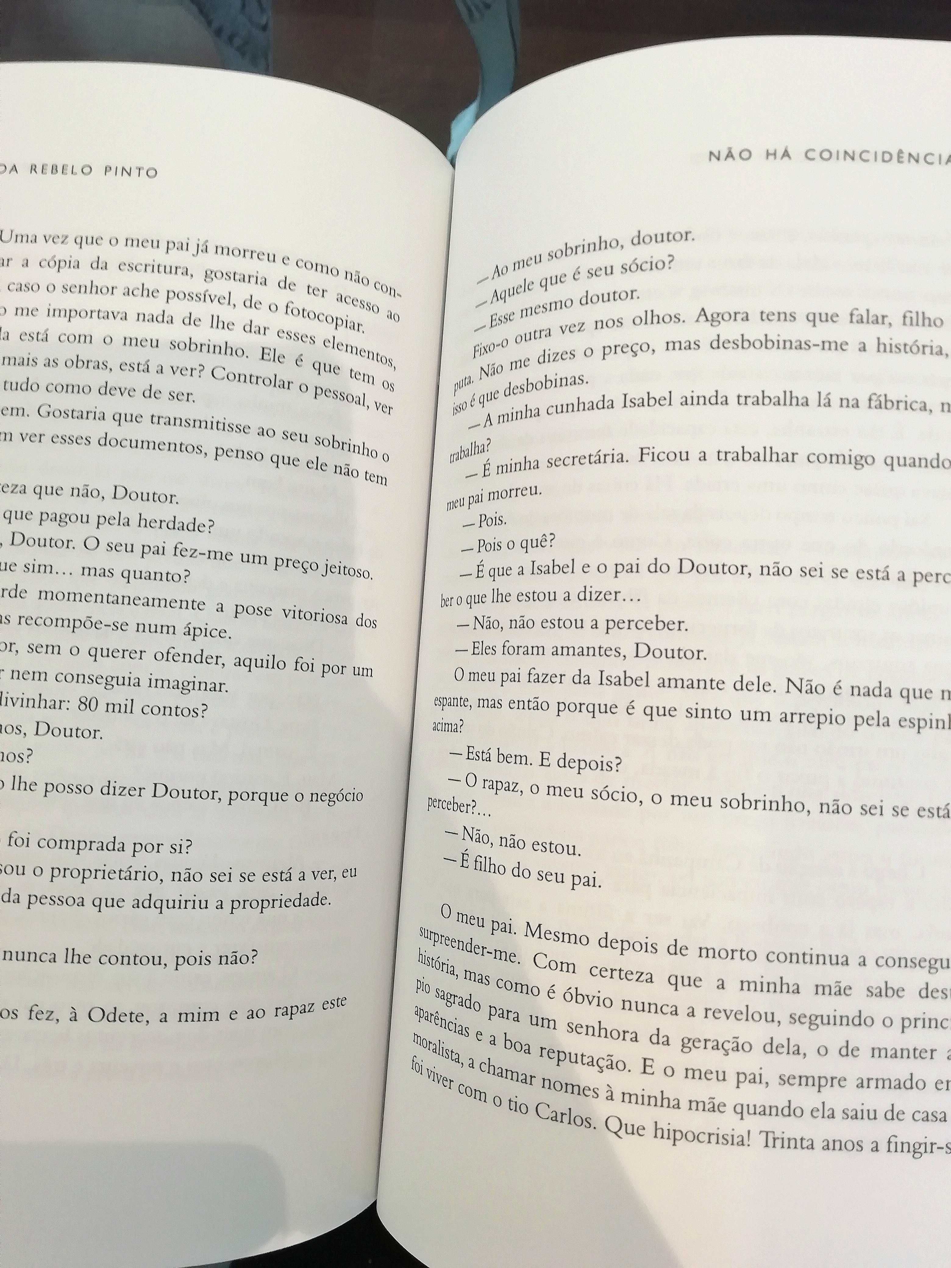 Livro "Não há coincidências" de Margarida Rebelo Pinto
