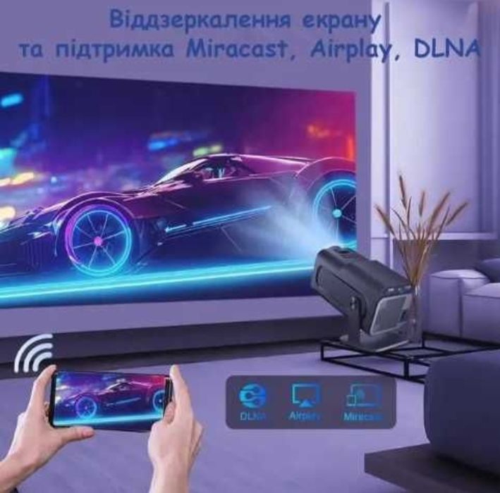 Проектор SmartTV домашній кінотеатр UltraHD HY320 Mini 4K Android 11
