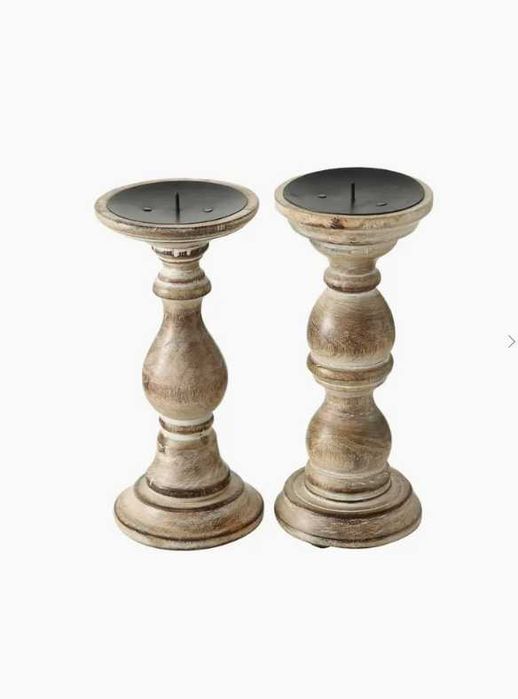 Westwing świeczniki komplet drewno