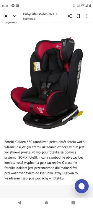 Fotelik samochodowy BabySafe Golden 360