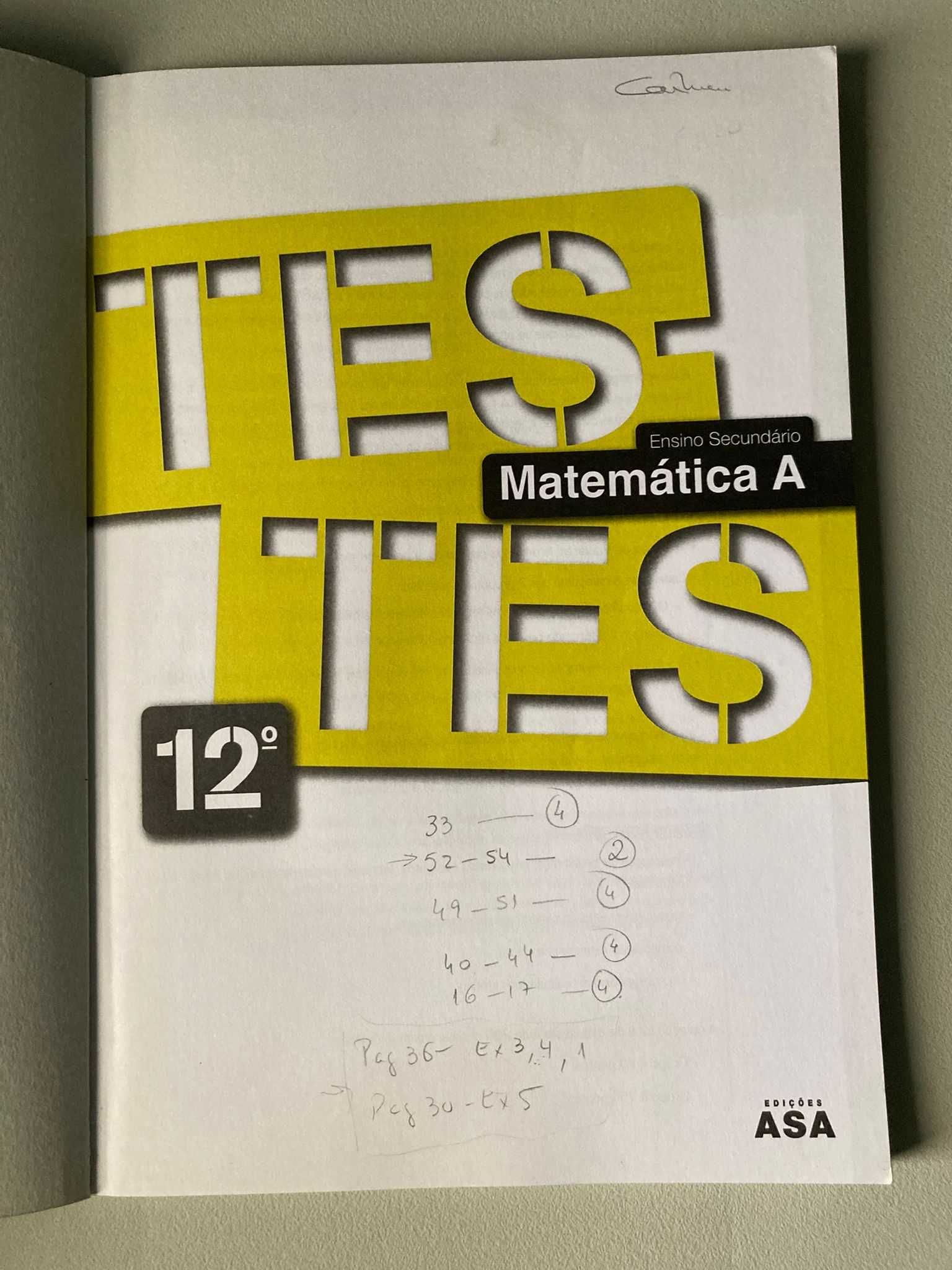 Testes Matemática A (12º ano)