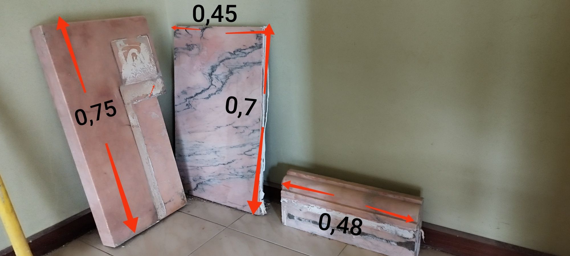 Lareira mármore rosa - pronta a instalar