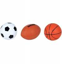 Zestaw 3 mini piłek do kosza, rugby oraz piłki nożnej
