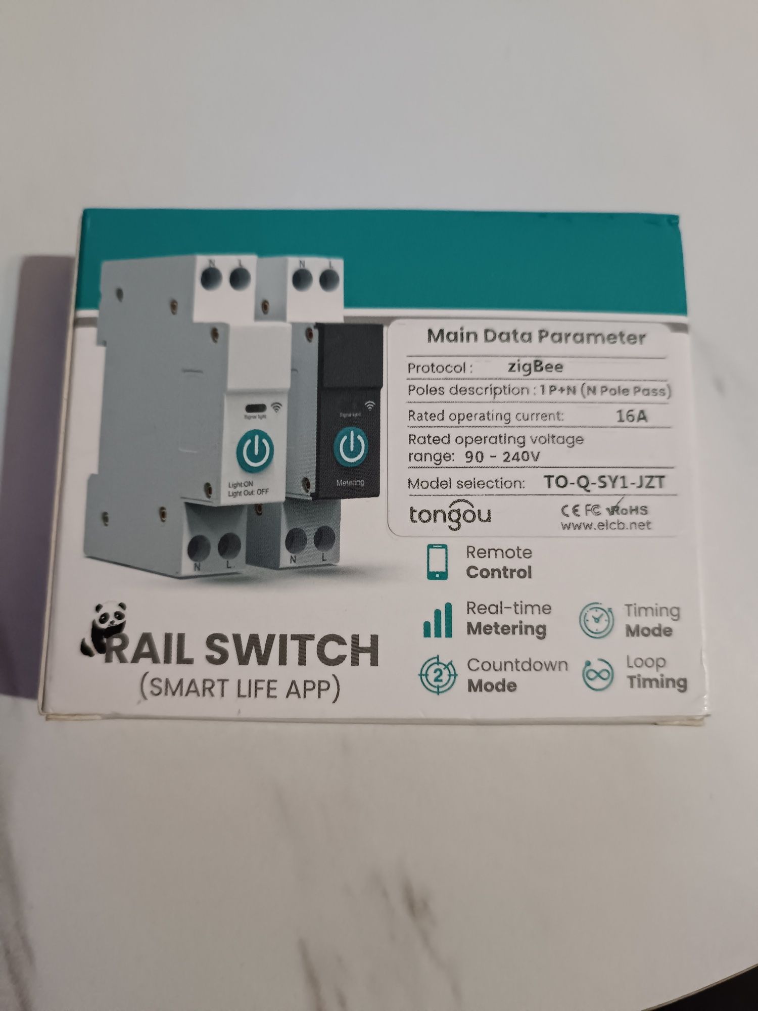 Interruptor de trilho din inteligente 63A e 16A