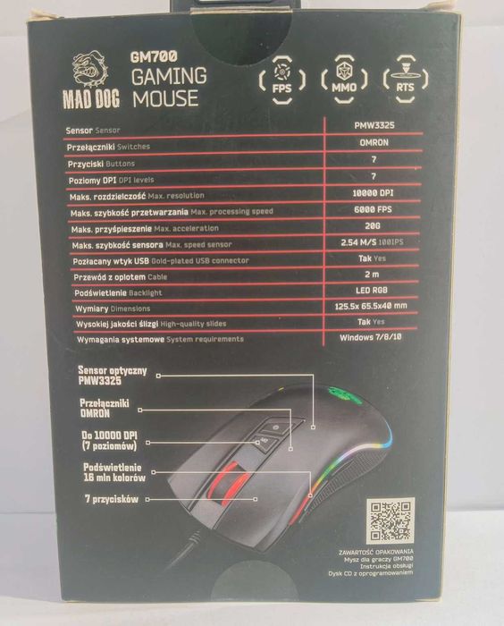 Mysz gamingowa Mad dog GM700