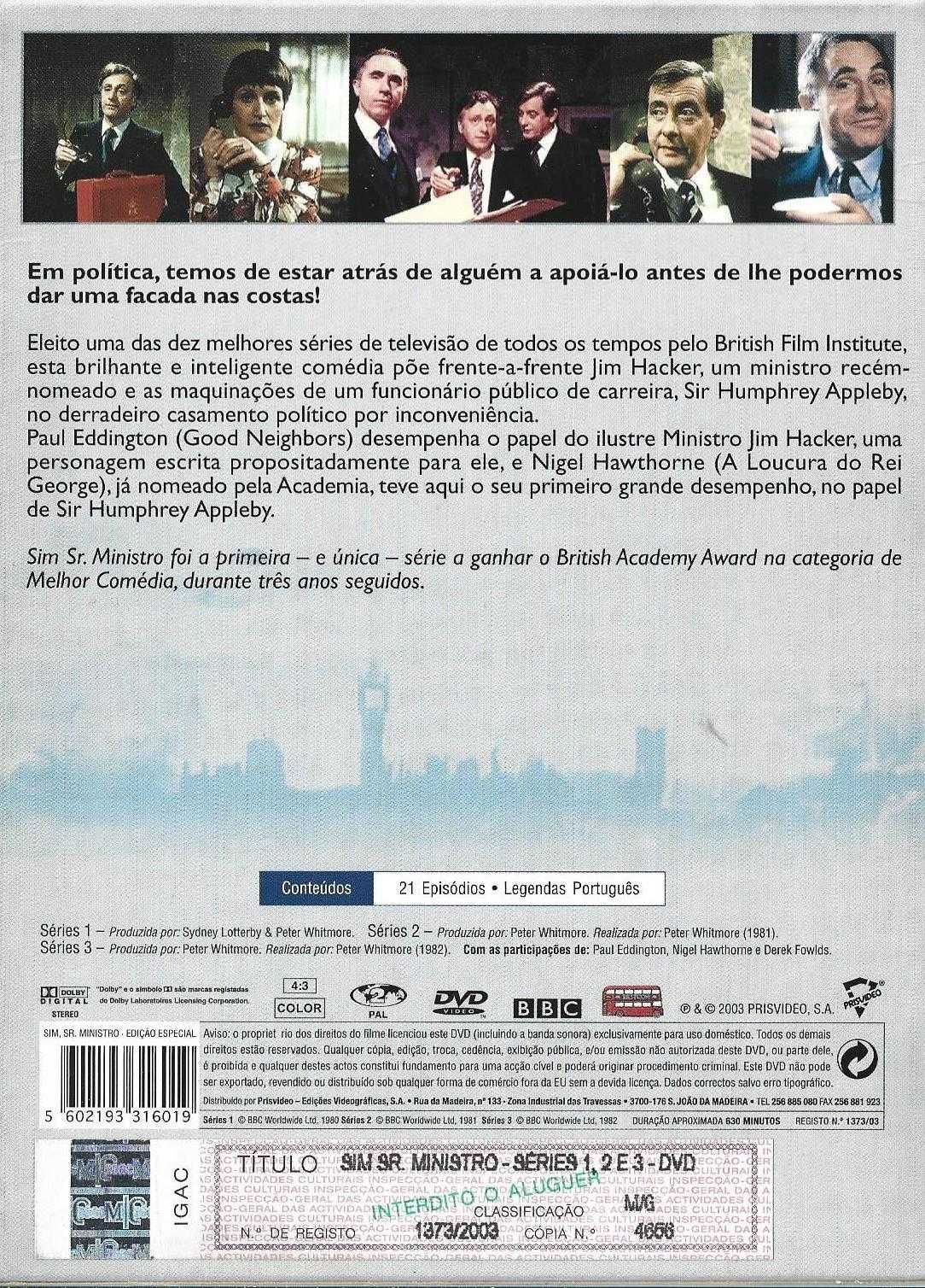 Sim, Sr. Ministro - - - Série -1ª, 2ª e 3ª Temporadas - - - - -3 X DVD