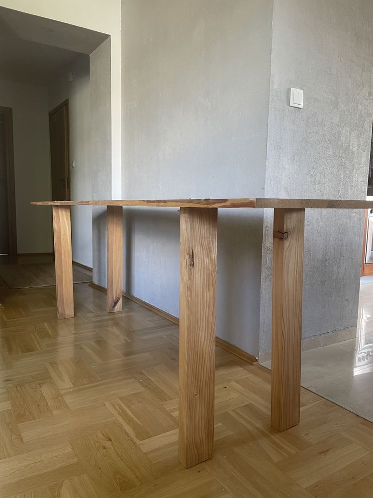 Szerokie biurko drewniane w stylu loftowym 240x60x76