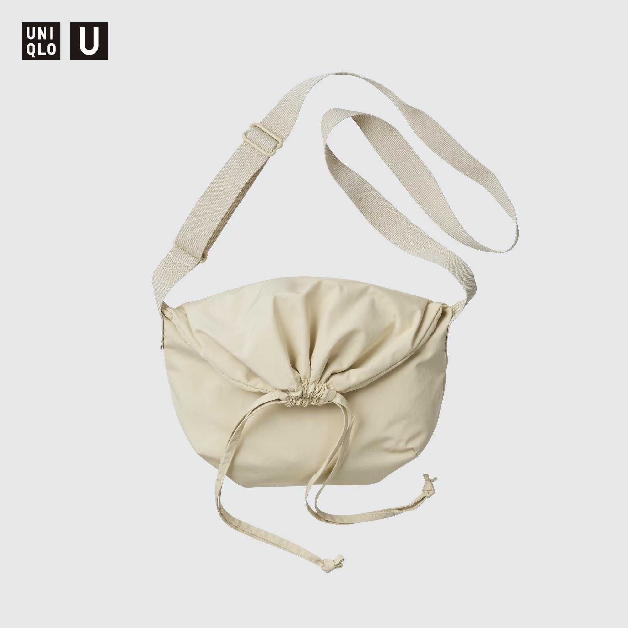 Uniqlo Mini Bag / White Off-white / Torebka na ramię sznurowana