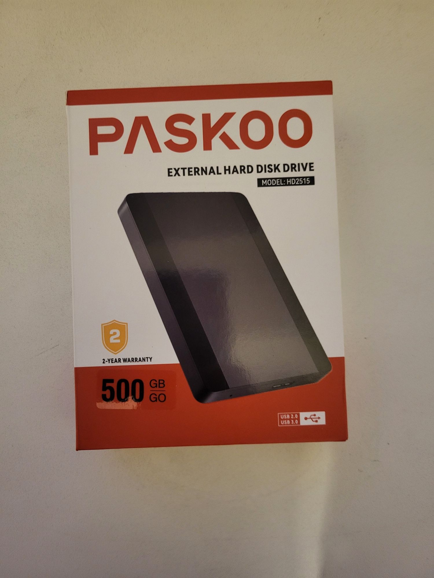 Зовнішній жорсткий диск HDD Paskoo 500GB