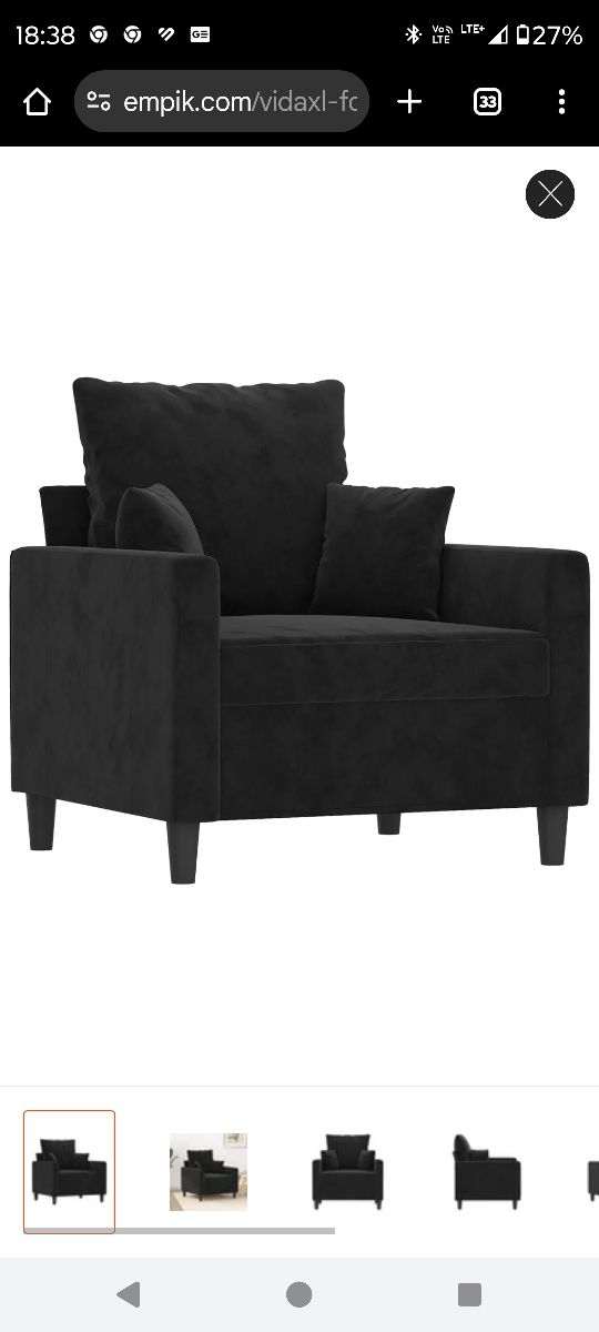 Fotel czarny 60cm.