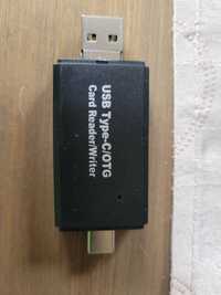 Adapter USB/USB C/karty SD i micro SD czarny