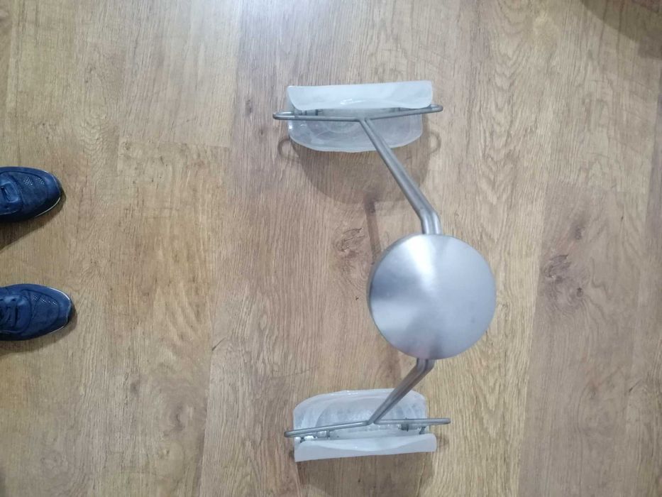 Candeeiro de teto em vidro fosco extensível, inox