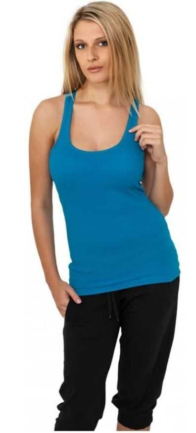 T-shirt top sportowy URBAN CLASSICS, turkusowy, S